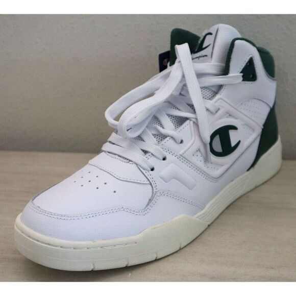 Champion Men's Sz 11.5M White/Green/Chalk 5 On 5 Hi Casual Sneakers Shoes - Picture 10 of 12